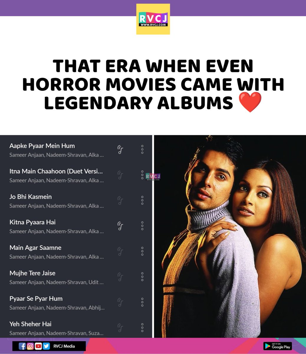 rvcjmovies's tweet photo. GOATed Album 🔥
#raaz #horror #bollywoood #bollywood #bollywoodmovies https://t.co/vRw21x8m9F