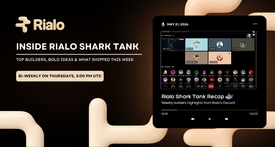 adewalearobieke's tweet photo. Attended the @RialoHQ shark tank yesterday, over 500 members showed up and the energy was great as always.

almost missed this one because my alarm didn't go off 

2 apps were presented:

𝐫-𝐝𝐞𝐱:

an ai-powered DEX that makes onchain trading easier, safer, and more accessible. It combines ai guidance, gasless transactions, automation, and a hybrid web2 + web3 onboarding flow.

𝐫𝐢𝐚𝐥𝐨 𝐟𝐞𝐚𝐭𝐮𝐫𝐞𝐬 𝐮𝐬𝐞𝐝:

- stake-for-service (SfS) for gasless execution
- rialo's native 2FA
- REX for private execution

𝐩𝐫𝐢𝐯𝐬𝐭𝐚𝐲:

a web3 travel marketplace where:

- hosts offer verified stays and reward campaigns

- users can book or trade unused vouchers

- groups split travel costs securely using private USDC escrow with verifiable on-chain proof

𝐫𝐢𝐚𝐥𝐨 𝐟𝐞𝐚𝐭𝐮𝐫𝐞𝐬 𝐮𝐬𝐞𝐝:

- reactive transactions
- native web calls
- rialo's REX

a third builder couldn't present due to internet issues, but they'll get priority slot next time.

the Q&A after each pitch was engaging, as always,  questions and feedback kept coming and it's amazing how much energy everyone brings every single time 

that's it for this week. 

next shark tank is in 2 weeks (it runs bi-weekly)

see you at the builders hub next Wednesday!

and to every builder reading this:

if you have an idea, rialo's builders event is the best place to pitch it right now and get real support from people building alongside you