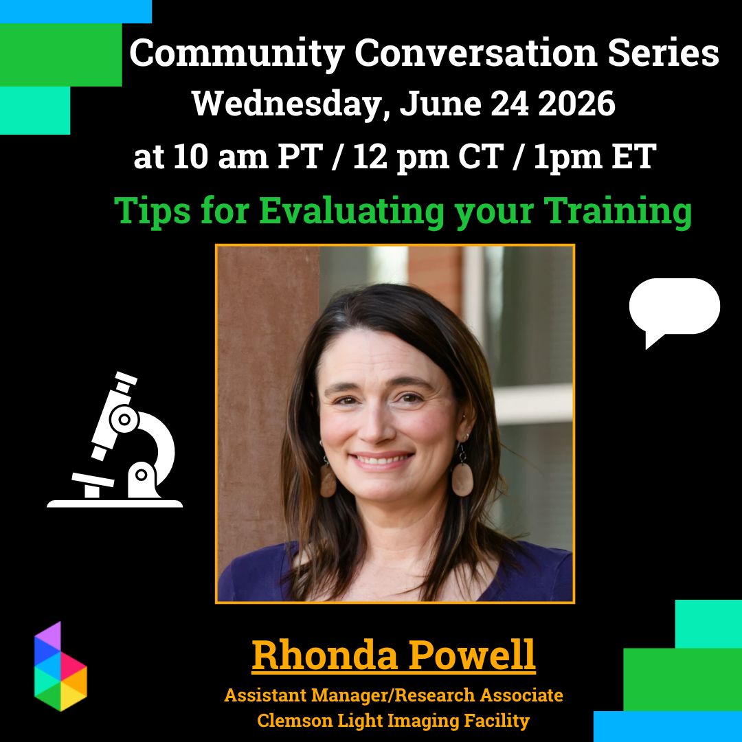 BioimagingNA's tweet photo. #HappyFluorescenceFriday #microscopycommunity-Join us June 24 for “Tips for Evaluating your Training” with Rhonda Reiger Powell from Clemson University and learn how to evaluate your training plan and incorporate ideas from trainees. 
Learn more: https://t.co/h265WMINJt https://t.co/3CpWCdz7mr
