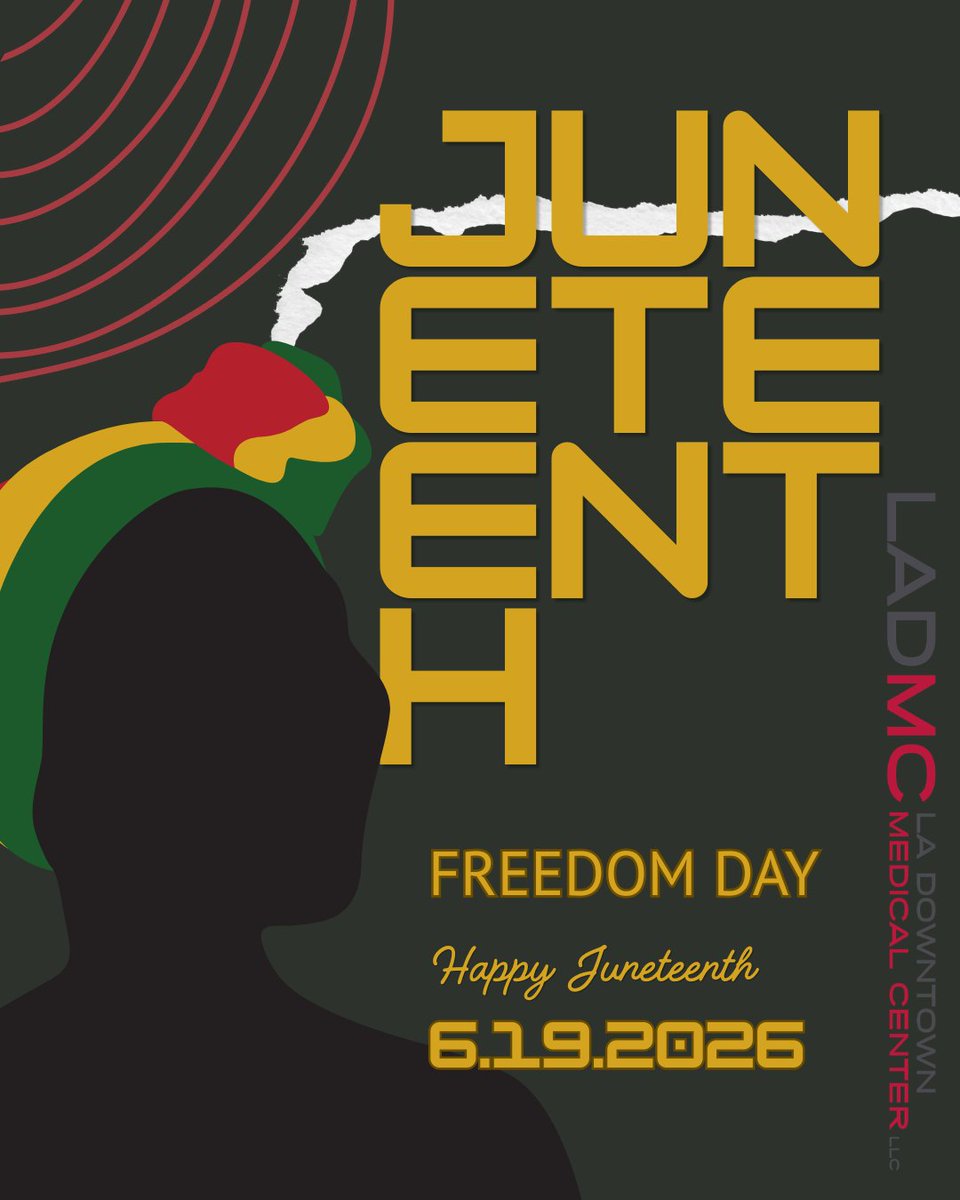 ladowntownmc's tweet photo. Juneteenth is a day to honor Black freedom, excellence, resilience, and history. ⭐

"Let us never forget that Black history continues to define American history."
~Yvette D. Clarke  ✨

#Juneteenth #honor #remember #history #LADMC https://t.co/jVAd5v0jve