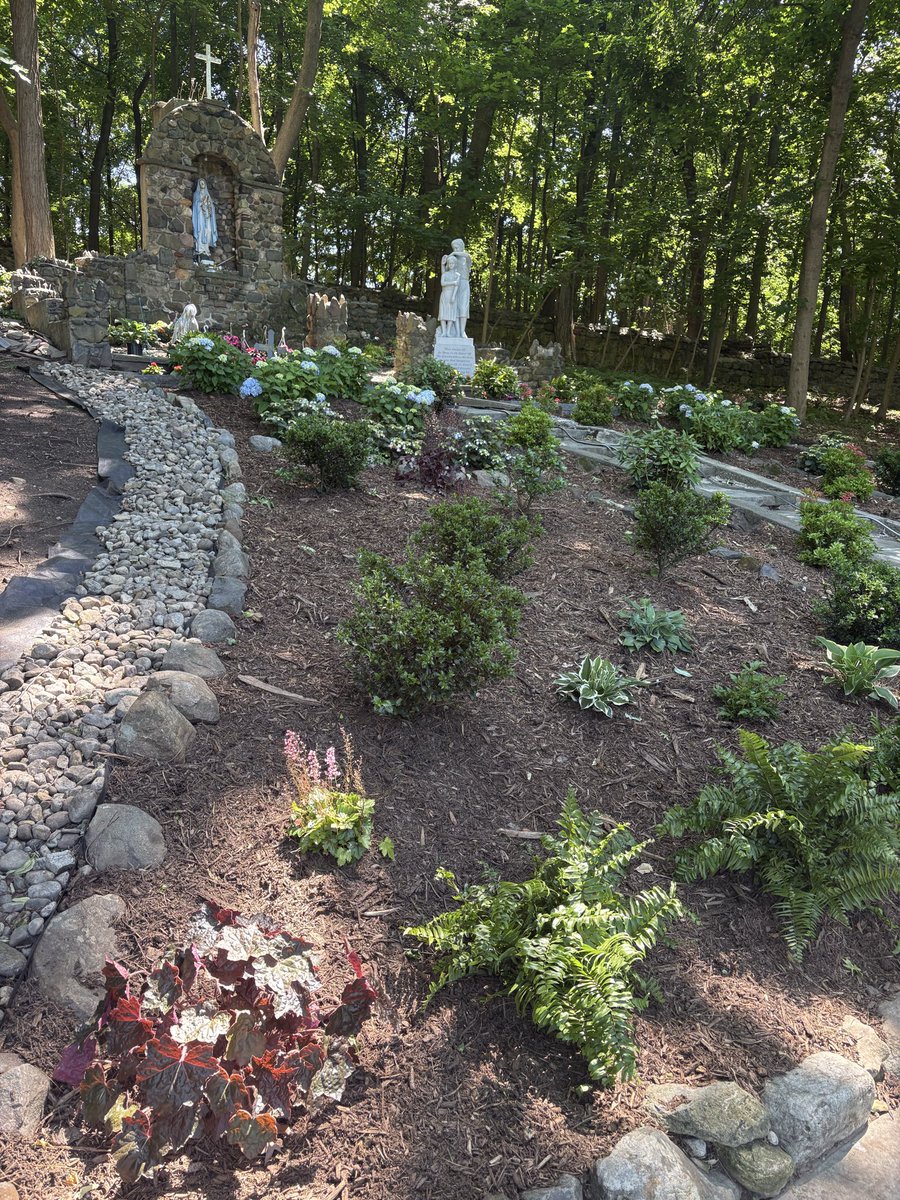 STP_Eagles's tweet photo. On Tuesday June 23rd in a very brief religious ceremony Father Jerome will be consecrating the new St Anne “Rory” Statue in the grotto at St Peter’s at 2:30. Probably 20 minutes and no pressure just forwarding the information to so many of you that donated to make this happen https://t.co/3PFgBO6G1t