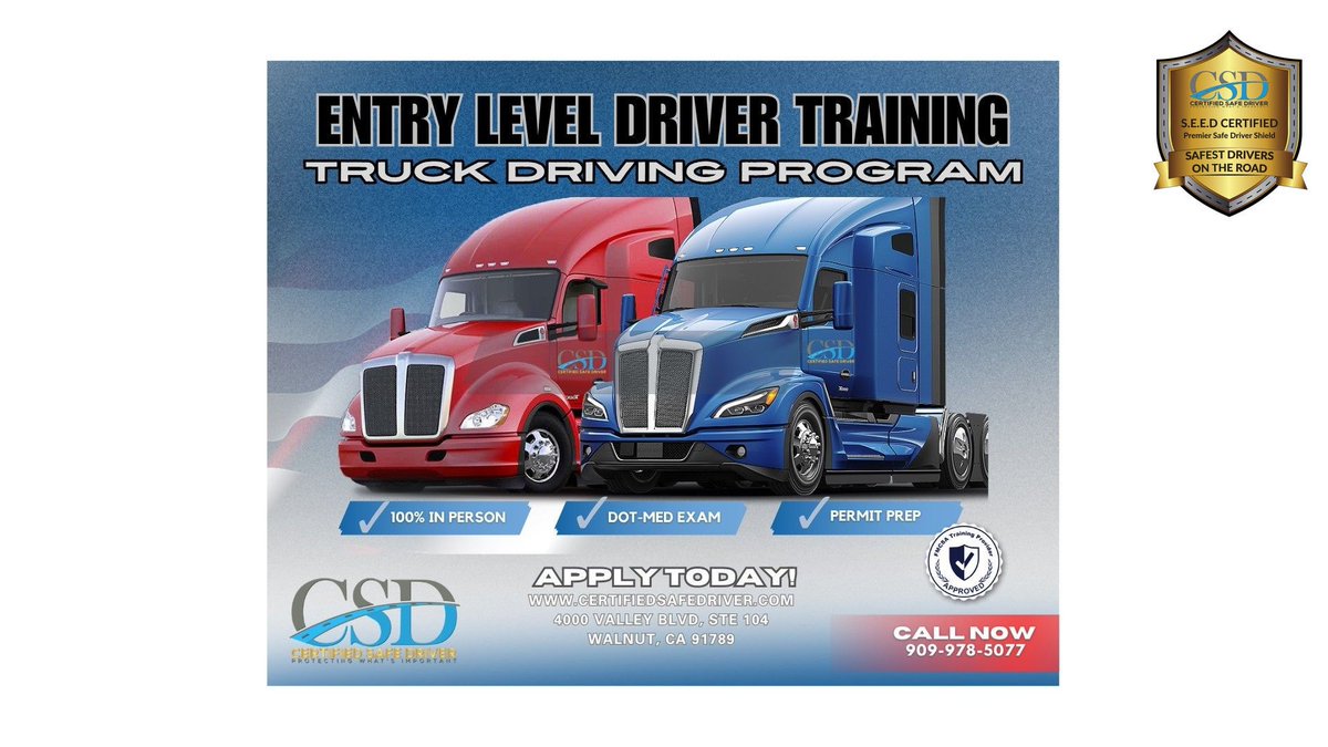 certsafedriver's tweet photo. Protect your $500! Choose a compliant ELDT Driving Program. CSD is stable and compliant, plus we offer a $500 fee credit. π Helping organizations develop safe, compliant, and productive commercial drivers. Free consultation! #ELDT #CDLTraining #Safety #DriverTraining https://t.co/OEhUwrsphM