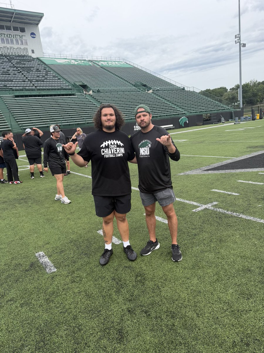 GavinMason66's tweet photo. Thank you NSU Coaching staff @CoachSuth74 @CoachChev6 @davisdrilla for the coaching! Had an awesome time can’t wait to be back on campus! @CoachStone92 @CoachHass74501 @McAlesterFB @BuffSportsRadio @McABuffaloes @BenThomas1456 https://t.co/lmc4f7rA8P