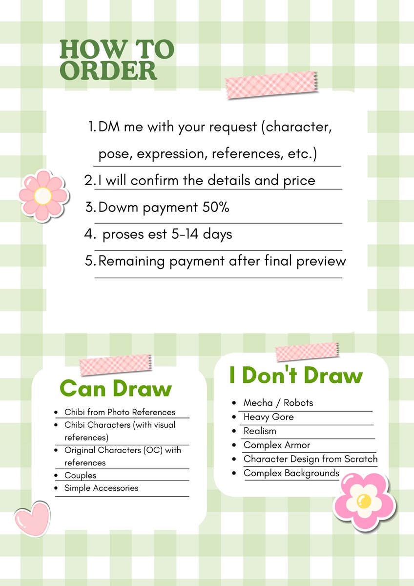 chuachuahae_'s tweet photo. CHIBI COMMISSION OPEN!!
[↻ + ♡ are greatly appreciated]

Hayyi~ I'm opening commission for, freebies, profile layout, etc
Feel free to DM me if you're interested or have any questions! (⁠◍⁠•⁠ᴗ⁠•⁠◍⁠)

#opencommission #Commission_art #commissions #artidn #commissionID https://t.co/Kd8iPjKErY