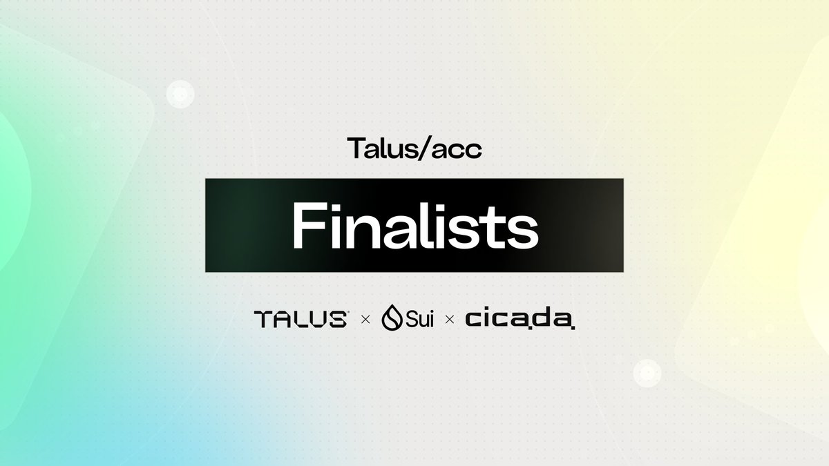cicada_mm's tweet photo. 📊 Talus/acc finalists have been selected!

Thank you to everyone who applied and took part in the screening process.

Every project brought something unique and showed strong potential for the future.

Following the screening process, 7 projects have been selected to advance to Demo Day.

• Agama | @agamafinance
• Diffuse Prime | @DiffuseFi
• Urchin | @urchinspace
• Sui Pump | @SuiPump_SUMP
• SumPlus | @SumPlusReal
• SuperStake | @superstakefun 
• Noodles Finance | @NoodlesFi

We will reach out to each finalist with further guidance and next steps for Demo Day.

🔔 Stay tuned for the announcements.