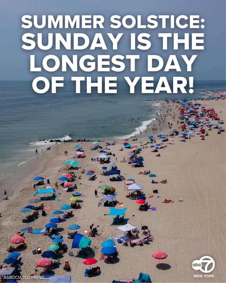 ABC7NY's tweet photo. June 21, 2026, marks the summer solstice — the longest day of the year and the first day of summer!🌞 https://t.co/CvcF3V2jJb