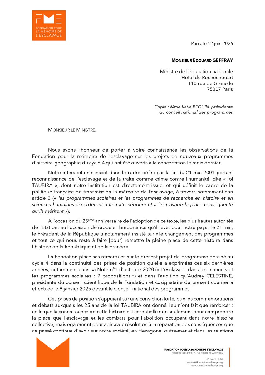 fondation_me's tweet photo. Apprendre enfin à tous les collégiens de France que la révolution haïtienne fait partie de l'histoire de la France et du monde : c'est l'une des demandes que la FME a faite ds la concertation officielle sur les nouveaux programmes d'histoire du collège. 1/3 https://t.co/gFxLz9tNLm