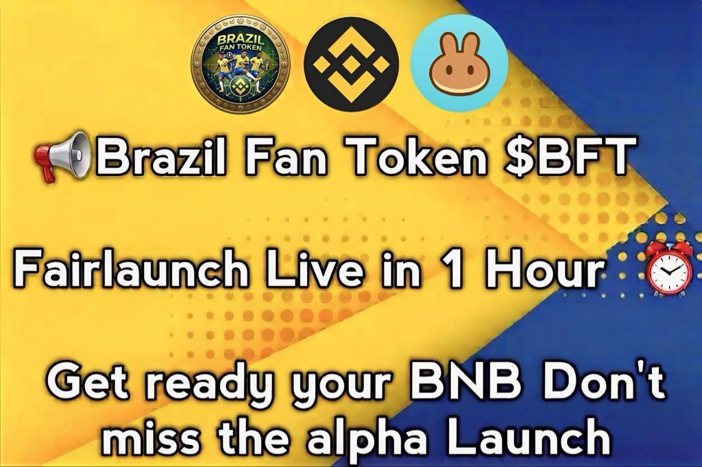 Lori_crypto1's tweet photo. @lynk0x $BFT launches today at 18:00 UTC.

A fan token inspired by Brazil’s football legacy, built around community and a fair launch model.

The countdown is on. https://t.co/lQpGIokPwQ