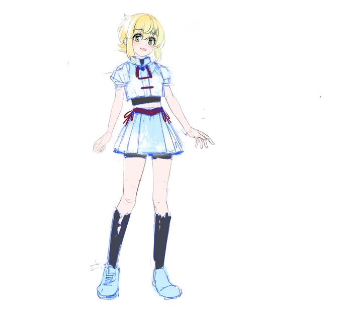 毎日お絵かき3159日目 さわやかな色味で考える( ˘ω˘ ) #シンフォギア