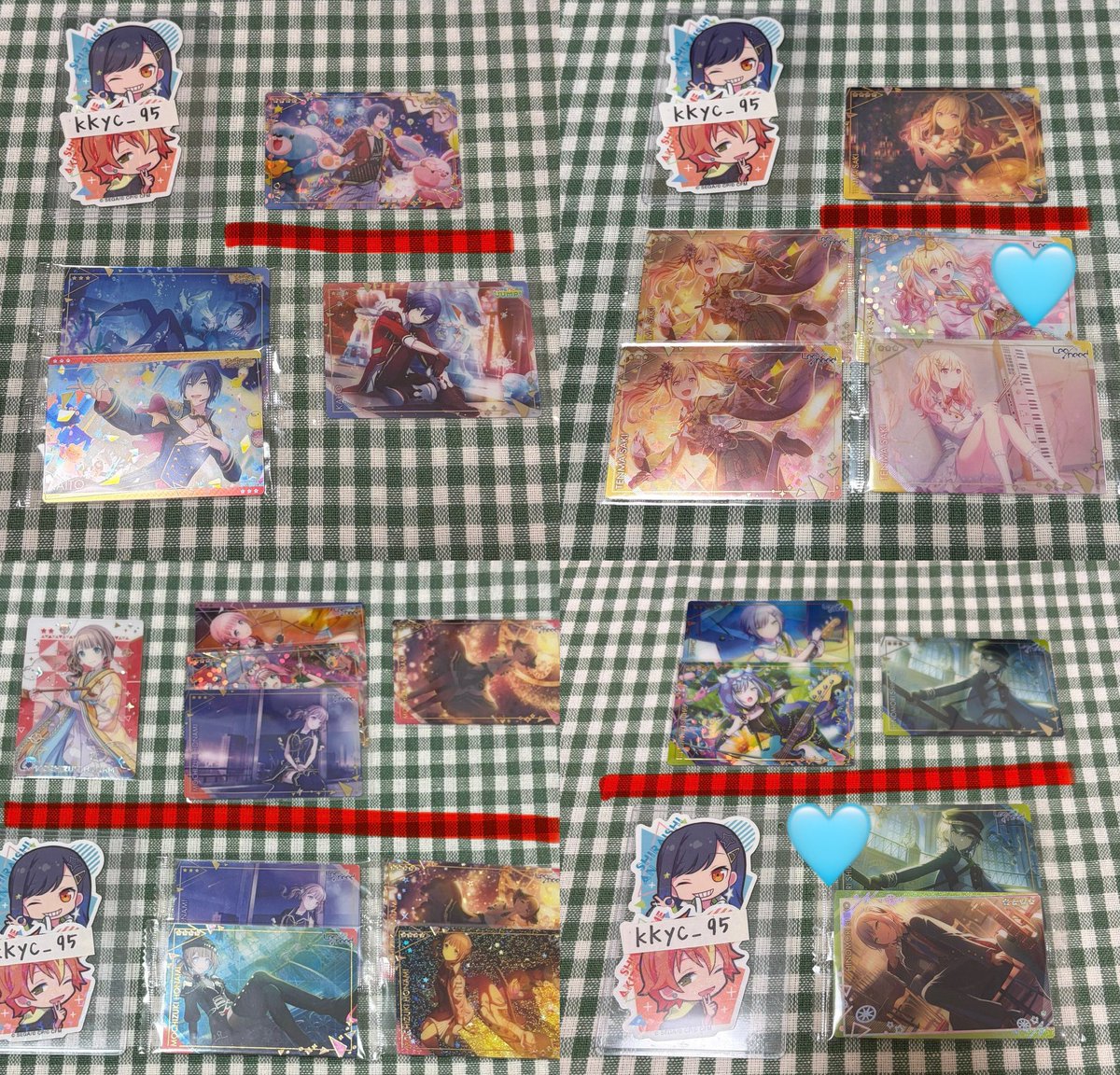 njpy__'s tweet photo. @kkyc_95 はじめまして、検索より失礼いたします。
お求めのもの5点所持しておりますが、画像お借りして💖(奏)🩵(咲希/志歩/まふゆ/絵名/遥)から交換可能なものはありますでしょうか？
ご不快でなければ比率違い可能です。また💖奏を含まない場合は勝手ながら辞退させていただきます。 https://t.co/jnd9bQz70a
