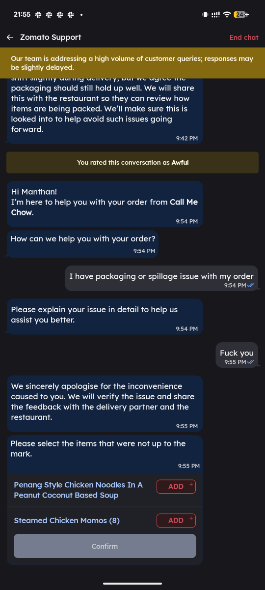 cha_cigarette's tweet photo. Stupid AI couldn't even end the chat because of profanities, why should I explain if no one even reads it, not even AI https://t.co/NFU7UHRfC7