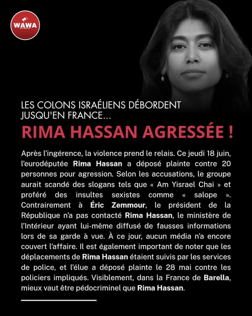JRenardiere's tweet photo. Non, nous ne sommes pas à Tel Aviv, mais bien en France ! L'eurodéputée Rima Hassan porte plainte pour agression. https://t.co/i1kKKA4ET0