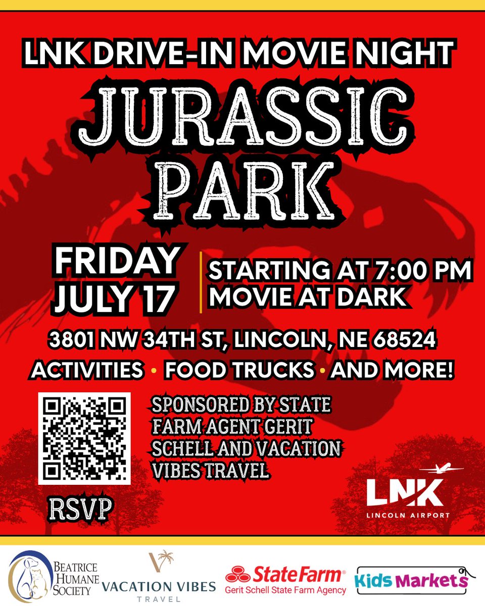 Experience LNK after dark!🦖 Join us for a drive-in-style
