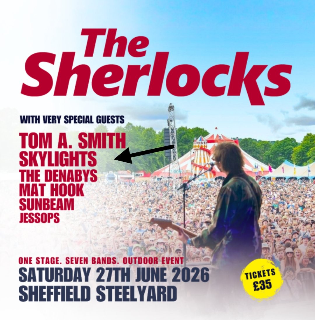 yorkshirepost's tweet photo. PREVIEW: @TheSherlocks set for biggest outdoor homecoming headline gig at Sheffield SteelYard June 27 - get tickets. 
🎟️ BUY at https://t.co/bHD5K5UgEZ or via https://t.co/ZEL49sTh0i
Full @richderb story: https://t.co/9OPs4QN7IS
@Skimlinks @GW1962
contains affiliate links. https://t.co/SCu02o1Ou3