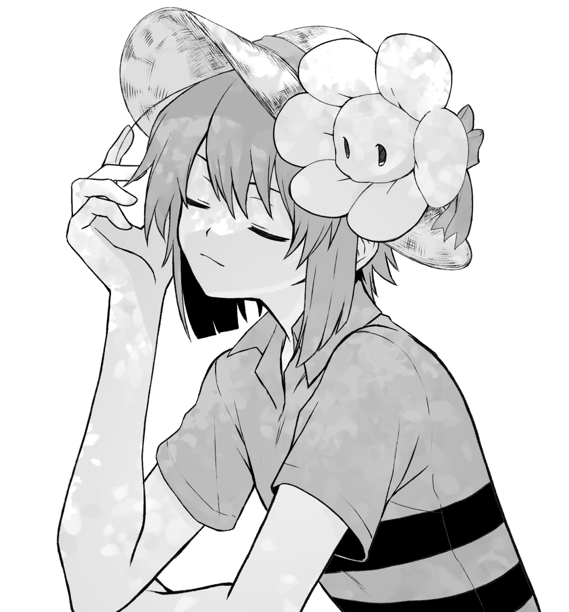 rokinoya_ut's tweet photo. お題：麦わら帽子姿のニンゲンやアズリエル https://t.co/oNa4GYpuDv