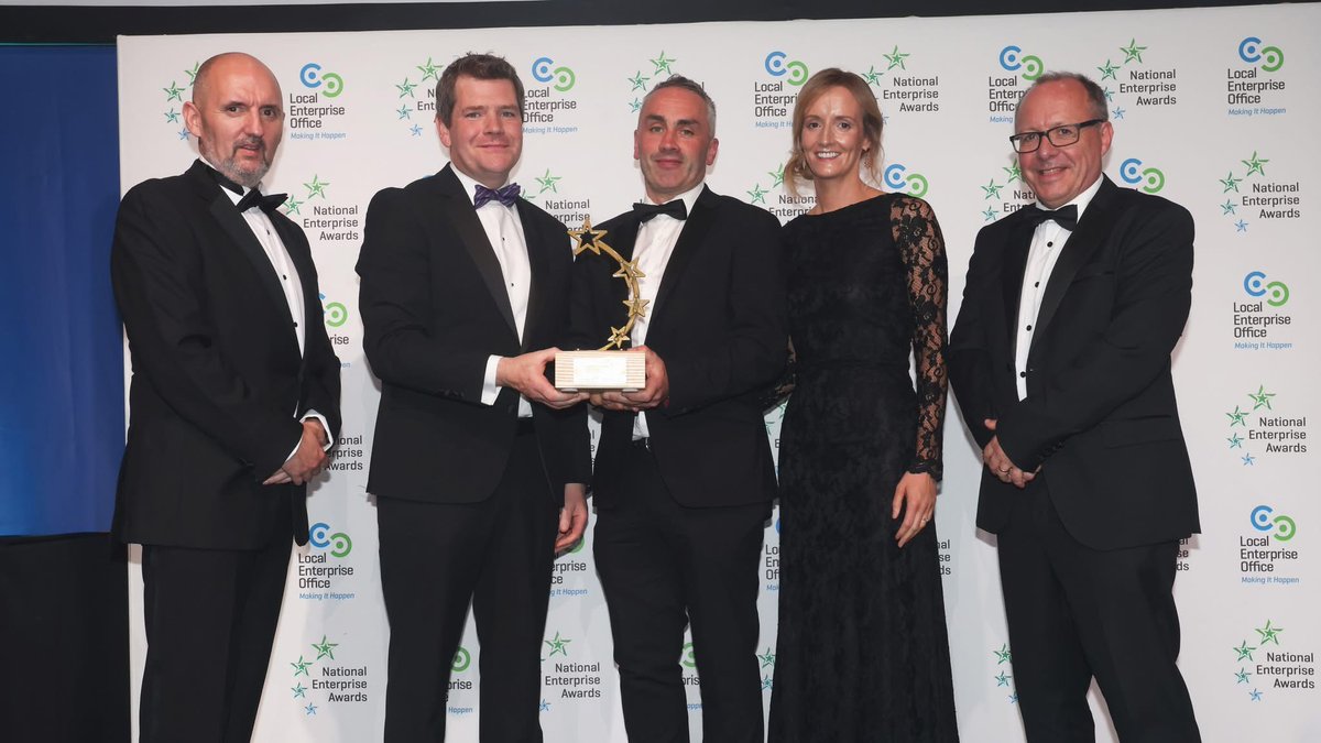 LEOcavan's tweet photo. A fantastic night last night at the National Enterprise Awards in the Mansion House! We are so proud and delighted for IO Agri, who were awarded the Innovation award! 🏆 

IO Agri have created a system for trapping emissions for farmers and converting them into by-products. https://t.co/3C5i6qI6Rr