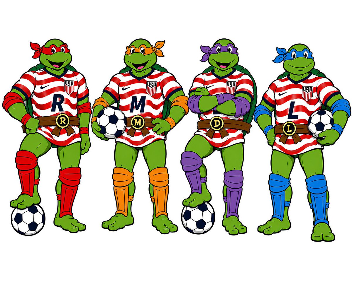jacobsrohrer's tweet photo. It has been brought to my attention that I may have misunderstood an acronym. @USMNT @TMNT @FIFAWorldCup 🇺🇸🐢 https://t.co/crU7y2OJ3Z