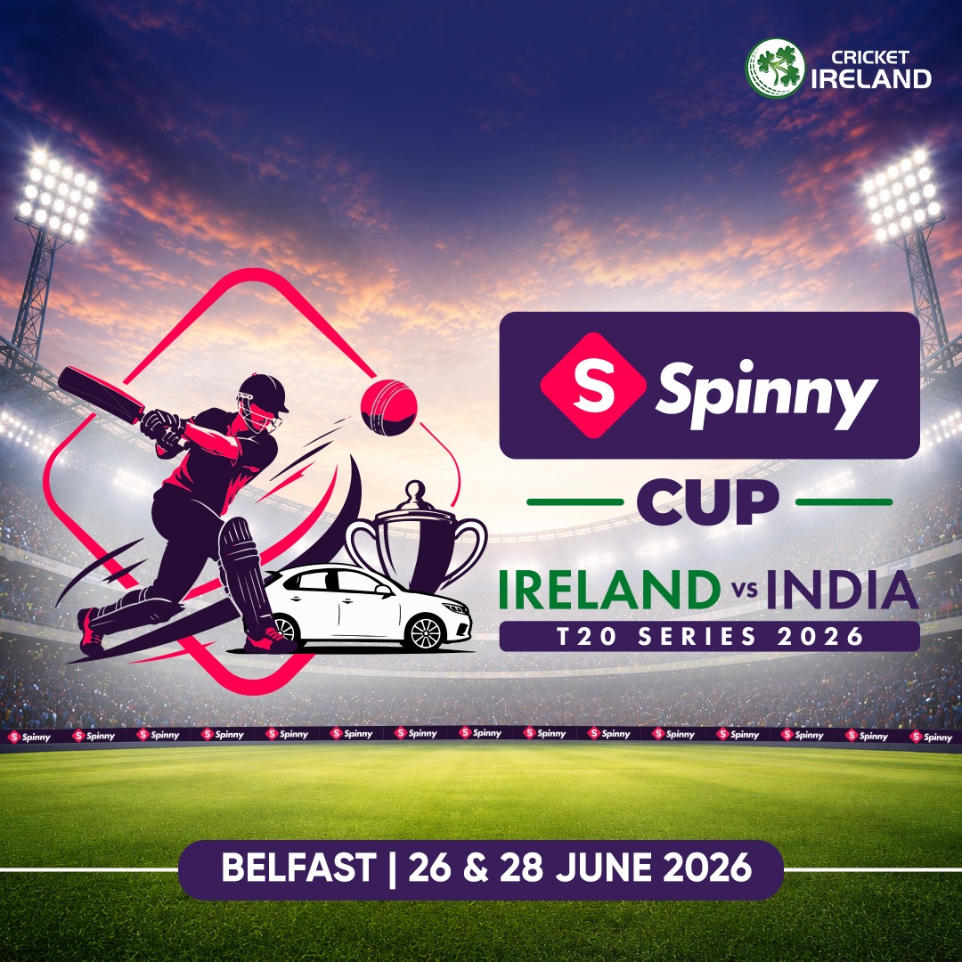 cricketireland's tweet photo. Cricket Ireland 🤝 Spinny

We're delighted to welcome @myspinny as the Title Sponsor of the Spinny Cup Ireland v India T20I Series.

#BackingGreen ☘️ https://t.co/l211ezi7Kx
