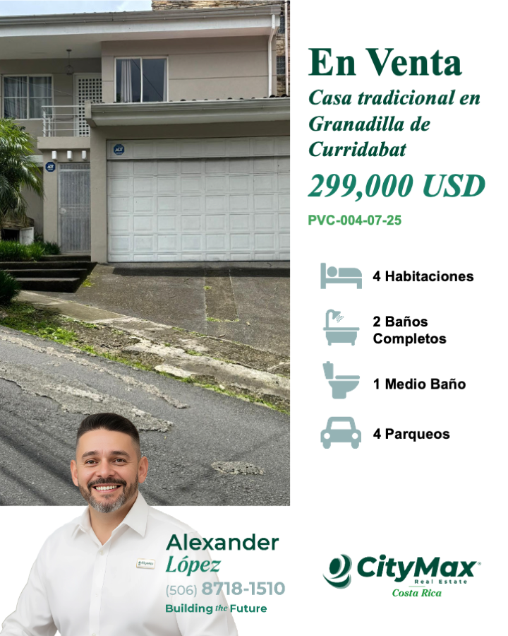 AlexLM187181510's tweet photo. 🏡 Casa en Venta | Granadilla, Curridabat 
📐265 m² construcción | 🌳 305 m² terreno🚗 4 parqueos (2 techados) ✨ Sala, comedor, jardín y amplios espacios familiares 🛁 Habitación principal con jacuzzi 🛡️ ADT + CCTV 📍 Cerca de colegios, comercios y servicios 
📲 Agenda tu visita https://t.co/O3fTbVwCbx