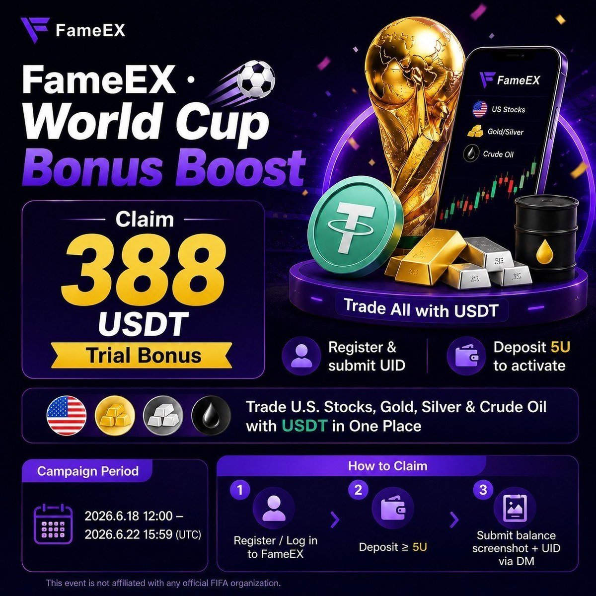 CRYPTODETECTOR_'s tweet photo. 🔥 388 USDT Bonus

Important:
⚠️ Deposit alone won’t qualify
⚠️ You must trade at least once

✅ Register: https://t.co/iAki0tgouO
✅ Deposit 10+ USDT
✅ Trade at least once

1. Repost
2. Comment your FameEX UID + trade screenshot 

🚀388 USDT bonus credited within 24h (UID required)
💸 Profits can be withdrawn

⏳ 24 hours only