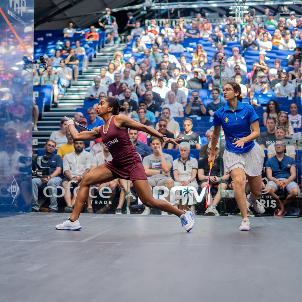 PSASquashTour's tweet photo. What a performance from @sangari_99 🔥

She's ended Amina Orfi's winning run to reach the PSA Squash Tour Finals title decider for the first time! 🏆

3-1: 8-11, 11-10, 11-8, 11-10 (74m) https://t.co/d7lvp9XYVx