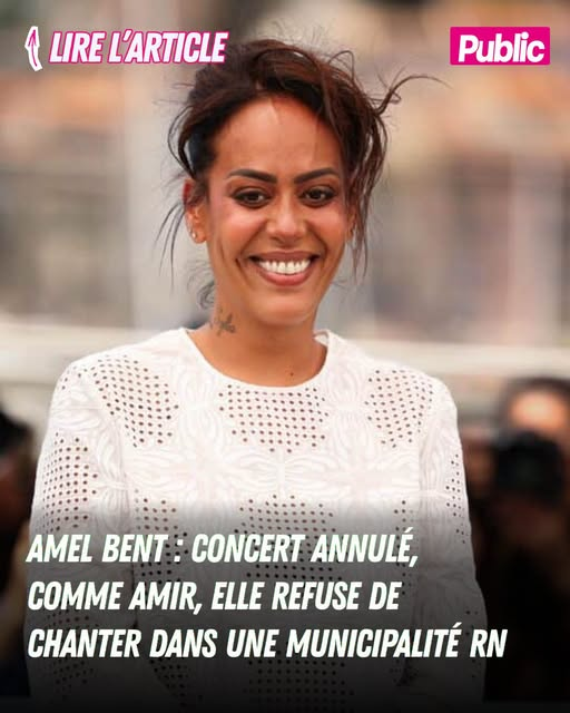 JRenardiere's tweet photo. Amel Bent a pris la décision d'annuler sa venue à à Bruay-la-Buissière (Hauts-de-France) ce vendredi 19 juin 2026.
Elle refuse de chanter dans une municipalité RN 👏✊https://t.co/5ifMkocZQ4 https://t.co/WPAk15HJO9