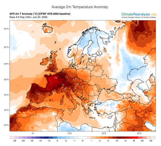 ryankatzrosene's tweet photo. Potential for 15C above the 1979-2000 average for this time of year in some parts of the country. https://t.co/20GiKeR1H1