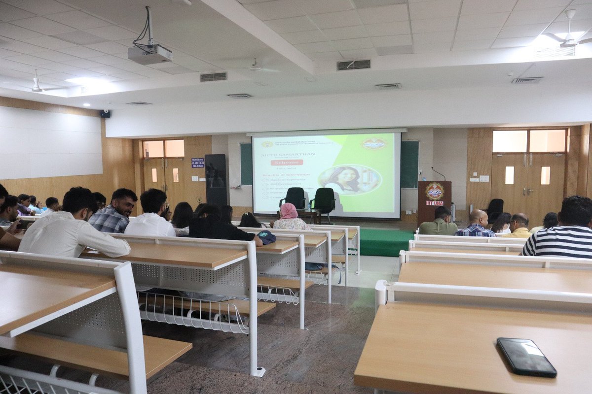 iiituna's tweet photo. 🚀 IIIT Una has inaugurated the AICTE SAMARTHAN Internship Connect Programme 2026–27.

74 interns from across India will work on emerging research areas including AI/ML, IoT, Quantum Computing, Data Science, VLSI &amp; more.
#IIITUna #AICTESAMARTHAN #Internship #Research #Innovation https://t.co/zCQ2riXsOP