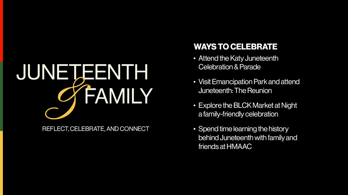 higherdchurch's tweet photo. How are you celebrating Juneteenth today?

Whether you're attending a community event, gathering with family, supporting local businesses, or taking time to learn and reflect, we'd love to hear about it.

Share your plans below. ❤️🖤💚

#Juneteenth #HoustonTX #KatyTX https://t.co/eaGjt3dwvz