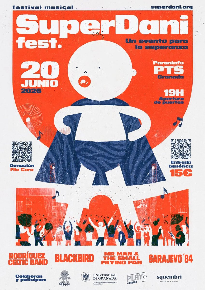 CanalUGR's tweet photo. 🔴 #UGResNoticia | @ConcienciaRTVA dedica un reportaje a la lucha de la familia de Dani para visibilizar y combatir el síndrome de Mitchell 🧬📺

📌 Recuerda: mañana a las 19 h, en el Paraninfo del PTS 👉 Festival solidario 'SuperDani Fest'

Más info👇
https://t.co/dCwU9ntFg8 https://t.co/p3MPjA7vhg