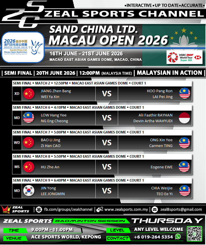 zealsporting's tweet photo. ZEAL SPORTS CHANNEL (UPCOMING)
#badminton #livebadminton #llivestream #badmintonevent #zealsportschannel #badmintonworld #badmintonnews #badmintonresult #hsbcworldtour #badmintonsession #badmintonevent #badmintonkl #badmintonpj #badmintonselangor #badmintonsocial #socialsession https://t.co/rQMGzq4FOz