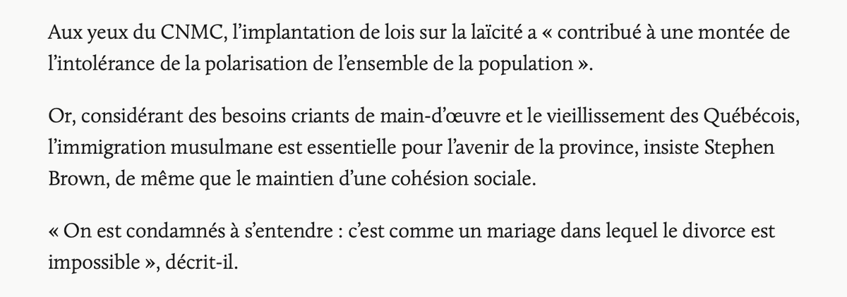 ilaporte's tweet photo. Encore ce dogme selon lequel le Québec serait fichu sans les étrangers, mais avec une «twist»:

Le Québec a BESOIN... d'immigrants musulmans. 

Quelqu'un peut-il m'expliquer en quoi les musulmans, c'est-à-dire les adeptes de l'islam, sont essentiels à l'avenir du Québec ?

1/ https://t.co/7kESNkpdeY