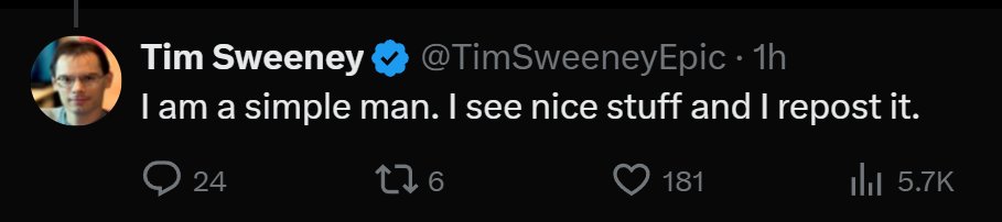 BackersGamesF's tweet photo. Tim Sweeney responded about him reposting AI generated concepts 

"I am a simple man. I see nice stuff and I repost it." https://t.co/QQyafo7DmF