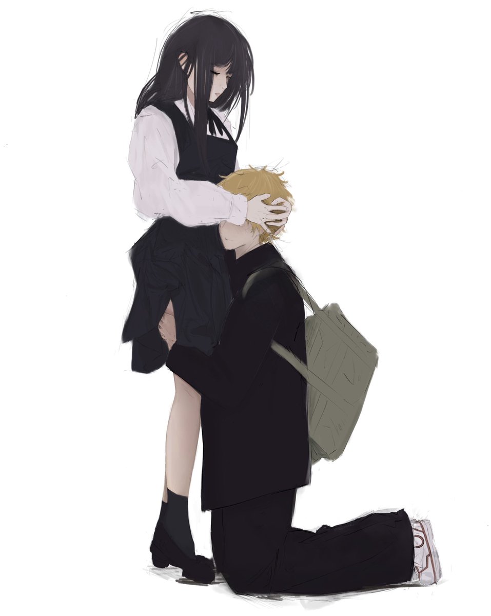 ochiruuu_'s tweet photo. This is literally what happened right after chapter 232 i swear, you guys can trust me im fujimoto. 

#chainsawman #csm #asamitaka #denji https://t.co/057xSmu4Uz