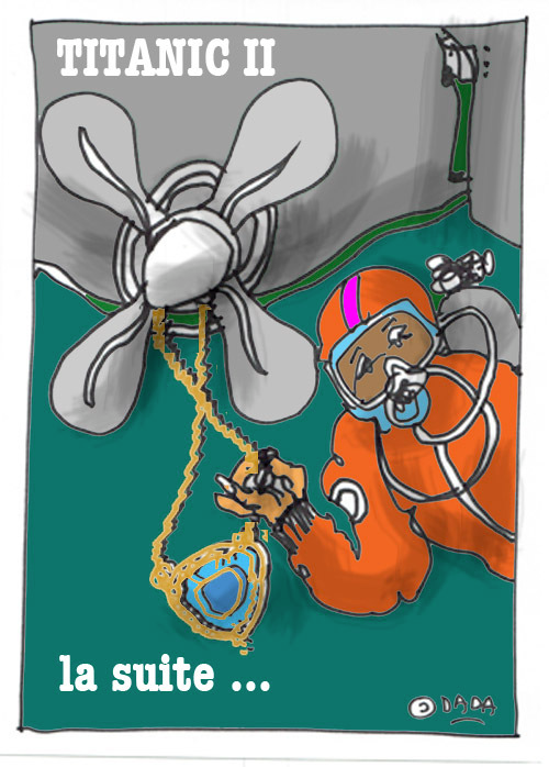 DAquarelles's tweet photo. Pour Titanic II: on a le pitch. La vieille Rose sur le bateau de recherche a balancé le diamant à l'endroit du drame. Mais là on ça bug le diamant reste accroché à l'hélice et du coup on a un nouveau film avec le navire de recherche (moins cher du coup). https://t.co/1sxzeSwg5t