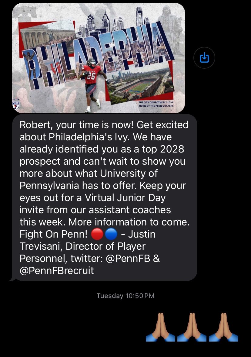 Robertcoleman3_'s tweet photo. Thanks for identifying me as a top 2028 prospect ‼️🙏🏽@jtrev_33 @PennFB @PennFBrecruit 

@VeniceRecruit10 @VeniceRecruit10 https://t.co/Gwh54OevdP