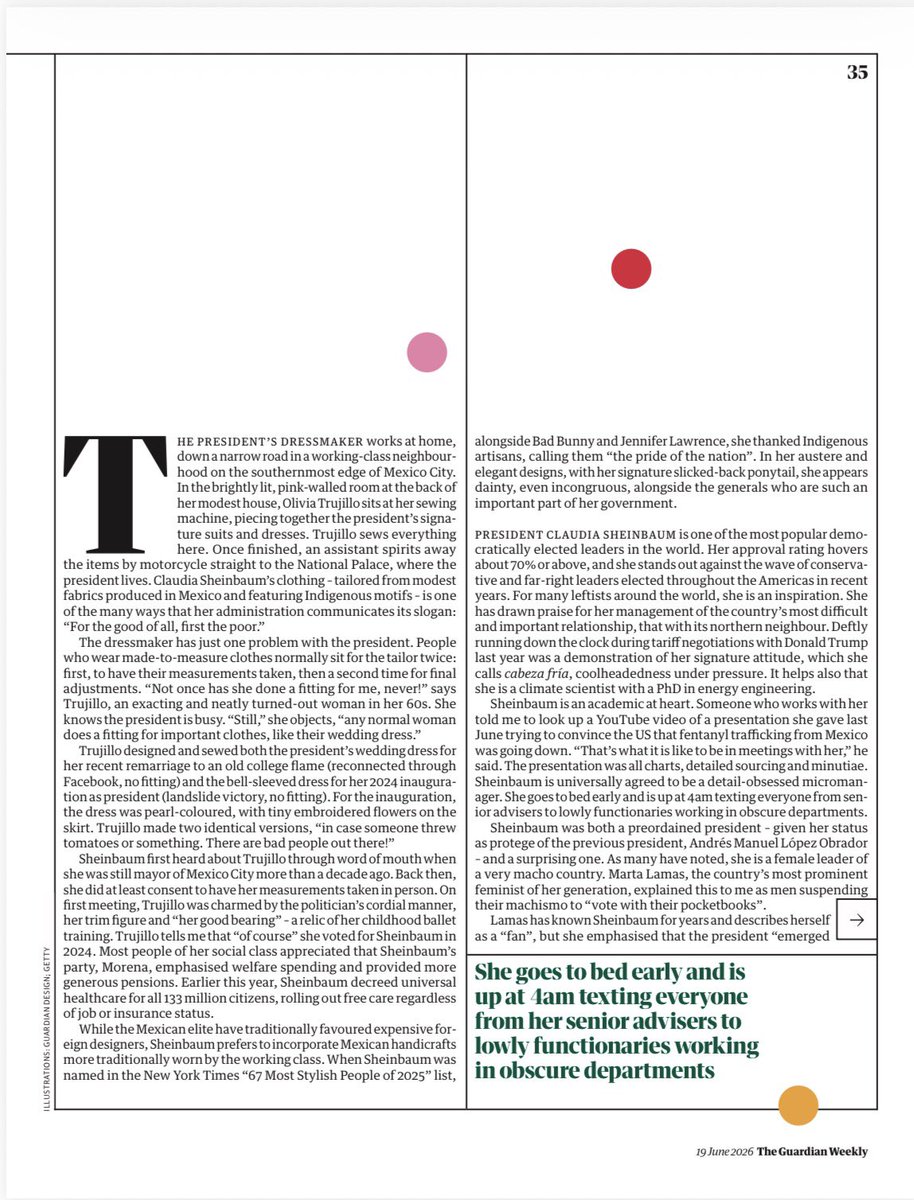 letroblesrosa's tweet photo. Sin duda una lectura obligada para este fin de semana. 

@guardian dedica su artículo principal a nuestra Presidenta de la República. https://t.co/KtGTwJBsdx