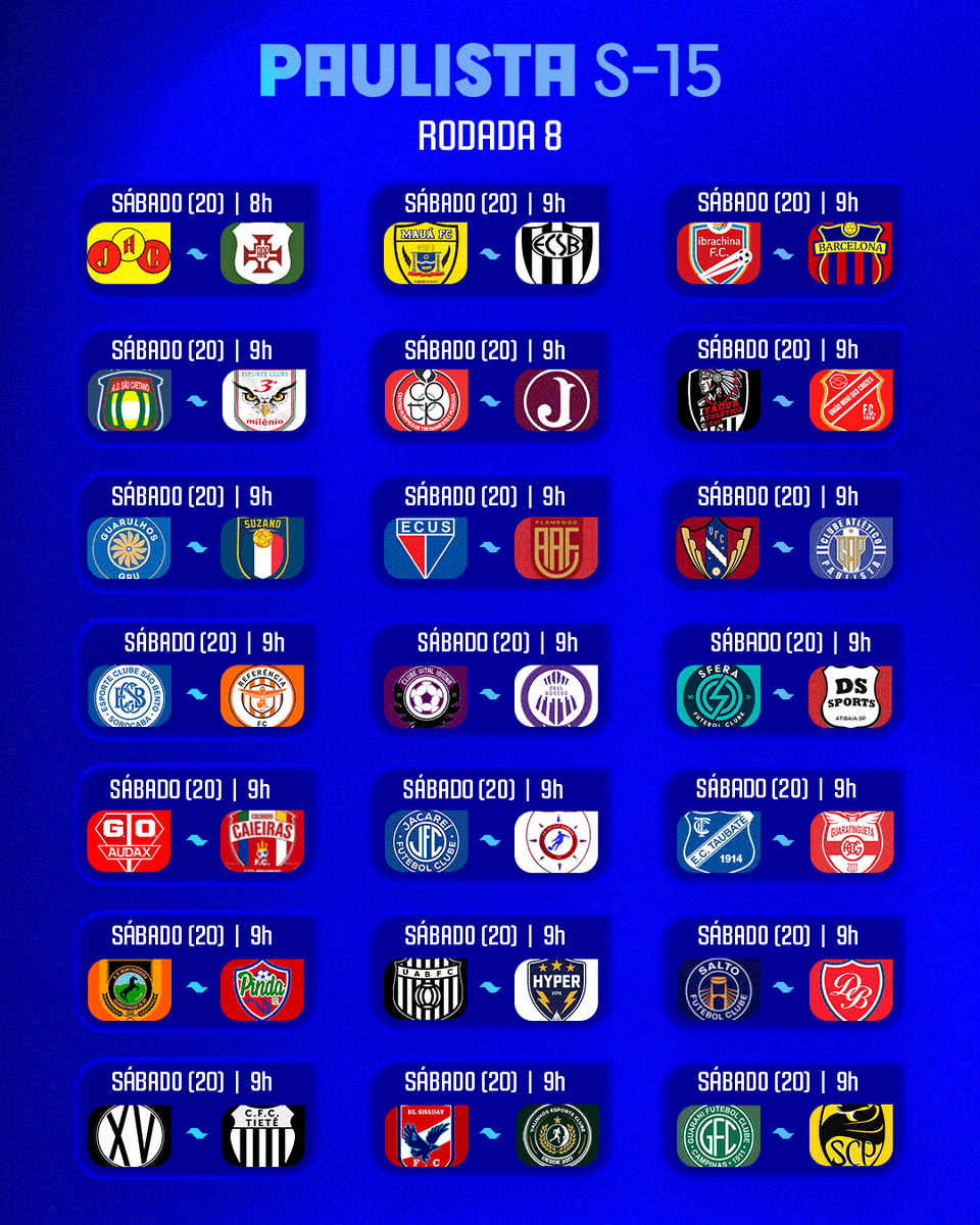 Copinha's tweet photo. BORA PARA MAIS UMA RODADA!
Vem ver os confrontos da 8ª rodada do Paulista Sub-15 e do Paulista Sub-17!
#PaulistaSub15 #PaulistaSub17 https://t.co/Zewc9e0B2C