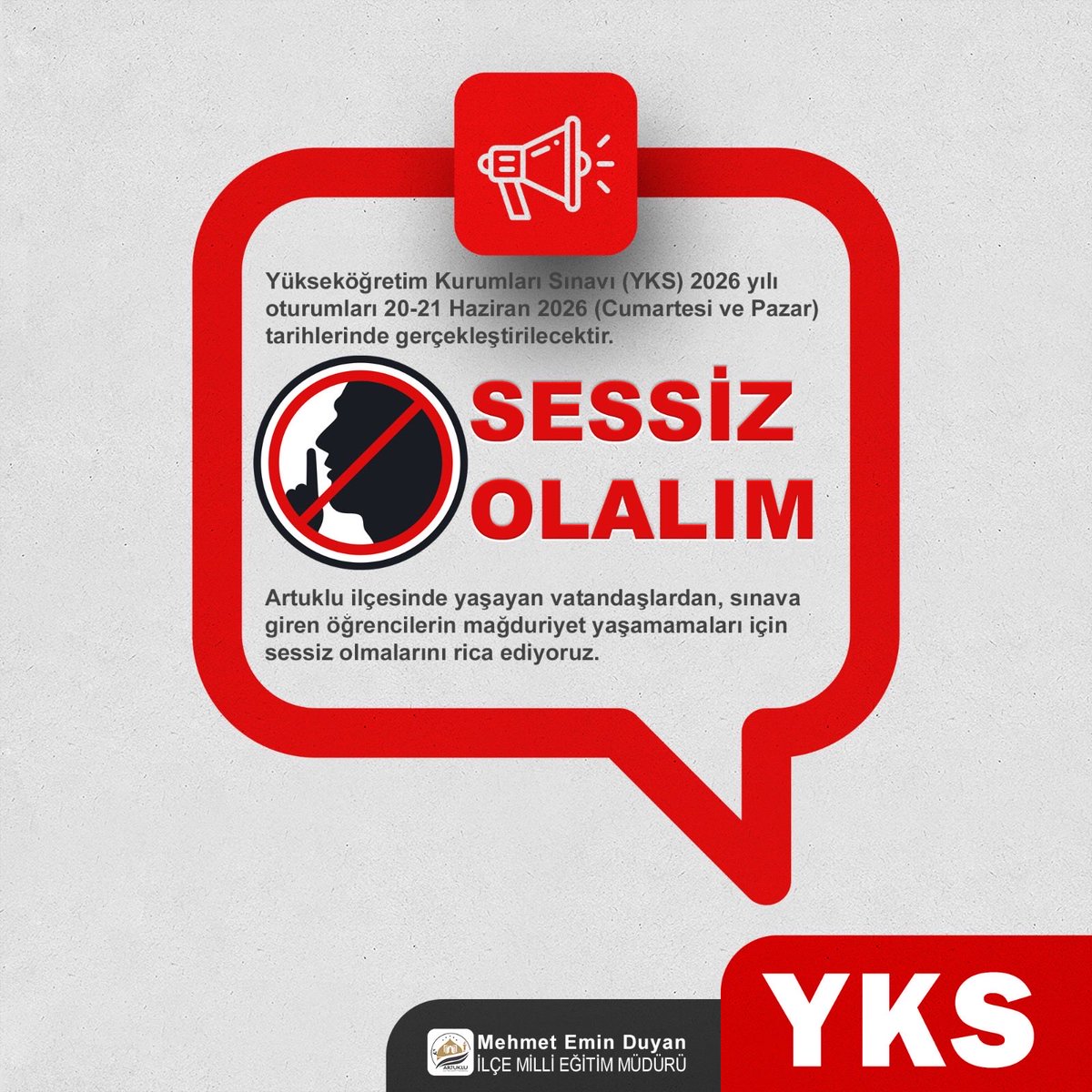 13martio's tweet photo. Geleceğimizi inşa edecek gençlerimizin emeği ve dikkati her şeyden önemli. Hafta sonu boyunca lütfen korna çalmayalım, gürültülü işlerden ve yüksek sesten kaçınalım.
Tüm adaylara sonsuz başarılar!
@artukluilcemem @mehmeteminduya1 https://t.co/VaNwI6ahnT