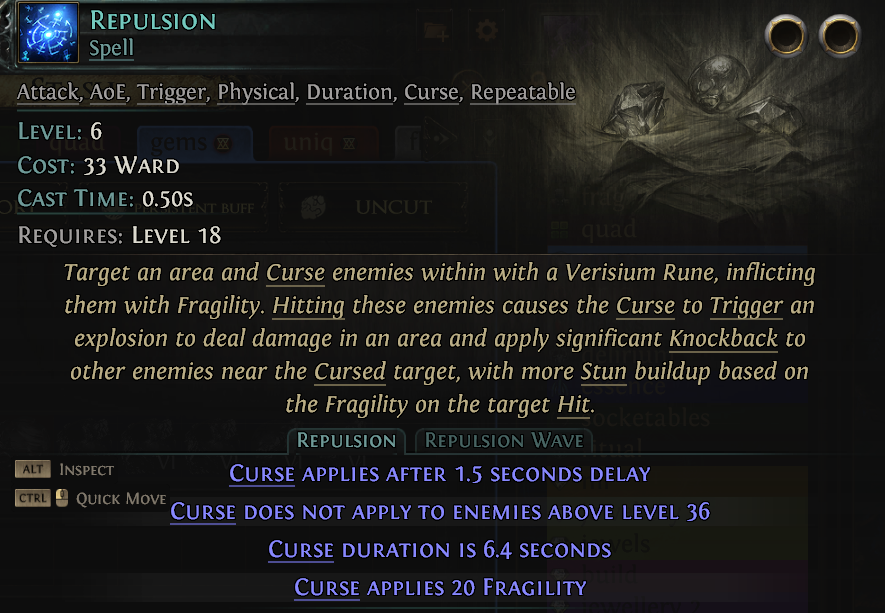 poe2tips's tweet photo. If a curse from Hand of Chayula does not apply it may be due to skill level. Lower levels does not work for high level monsters. Curses level 18+ work on every monster and you need 137 intelligence to use them.

#pathofexile2 #poe2 https://t.co/6TON3puS0L
