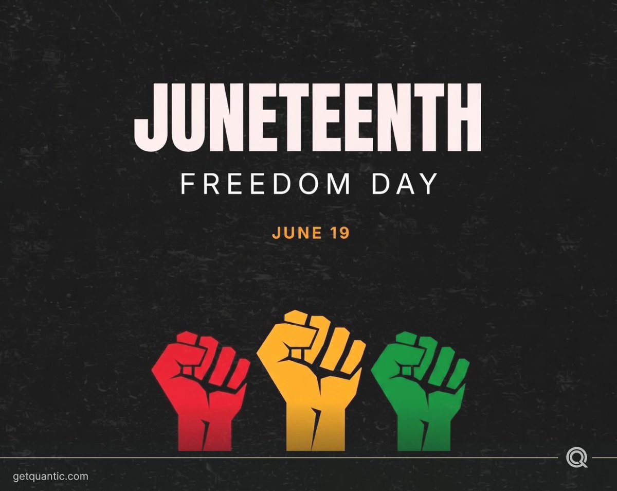 QuanticPOS's tweet photo. Honoring Juneteenth.

Today we are celebrating freedom, community, and culture.

#Juneteenth2026 #FreedomDay #getquantic #quanticpos https://t.co/mUzfwEYvzi