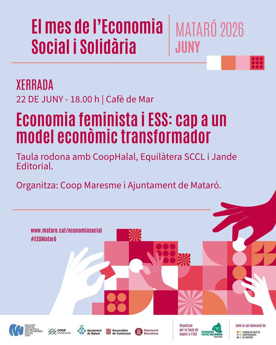 CoopMaresme's tweet photo. 🟣 El 22 de juny tenim una cita al Cafè de Mar: economia feminista i ESS

Amb pontents de luxe per fer camí cap a un model econòmic tranformador! https://t.co/x2P37WdsJz