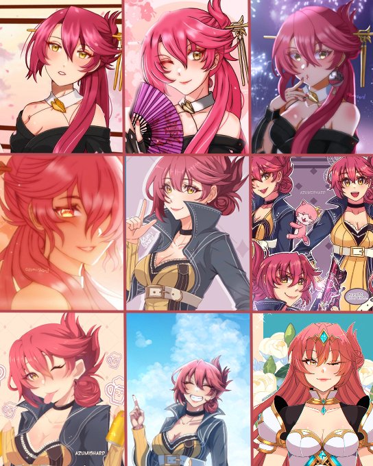 azumishard's tweet photo. five years of drawing sara ~ 💜 https://t.co/OdWyKniRiE