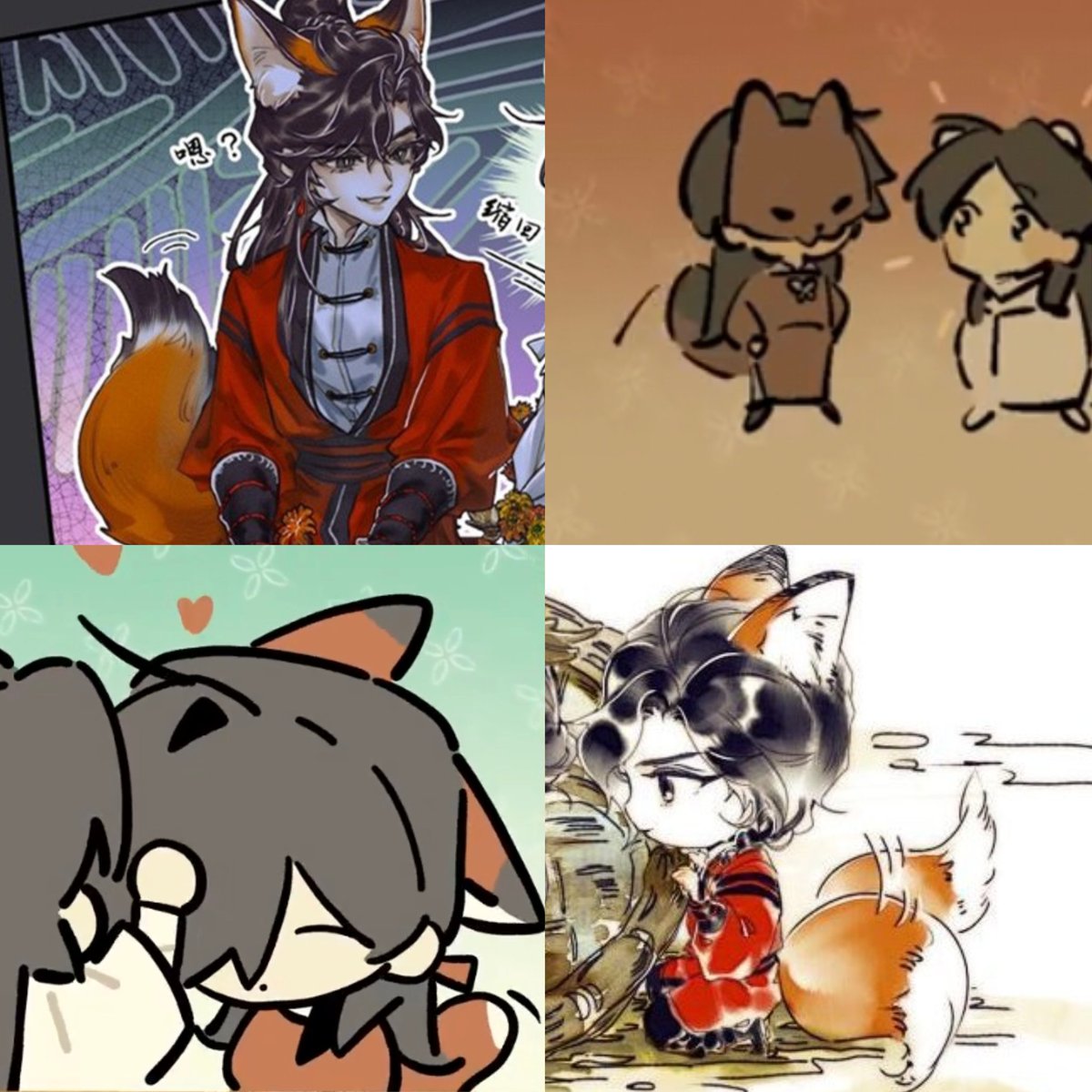 hualianful's tweet photo. fox fafa's tail wagging when he's with xie lian is always the most important little detail 🤏🦊 https://t.co/5bfiiAx7f7