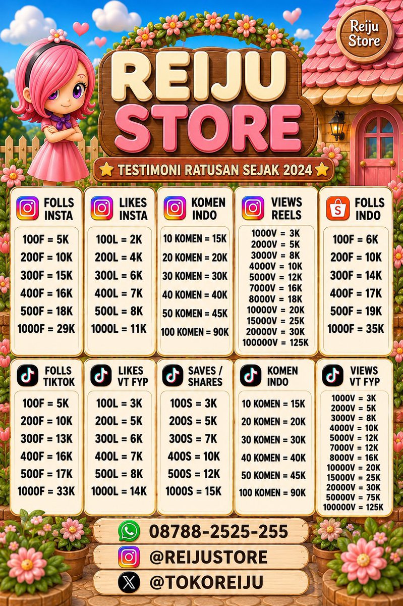 saddenson's tweet photo. 🏅MARII YUUW PROSES HITUNGAN MENIT + TERMURMER

☎️WA 087882525255
Testi/LinkWA dipinned

tg. WTS WTB JUAL LIKES VIEWS IG TIKTOK INSTAGRAM FOLLOWER FOLL SHOPEE JASA BUZZER KOMEN FOLLS VIEWERS COMMENT FOLLOWERS BELI INDONESIA INDO SAVES SHARES UPFOLL LIKE VIEW ZONAUANG VT REELS F89 https://t.co/uUMt6kWu2S