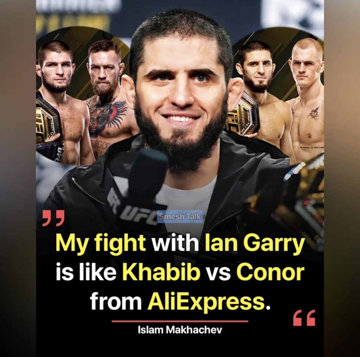 Deli964's tweet photo. 😂 Meanwhile Islam Makhachev about his fight with Ian Garry: https://t.co/gTDgZ1ANZH