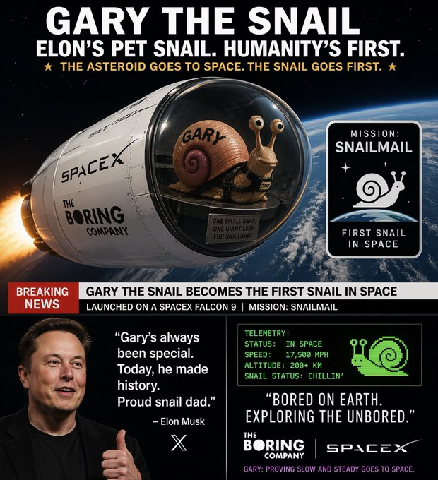 astergaryoneth's tweet photo. First snail to space $ASTERGARY

$ETH $ASTEROID https://t.co/BjkfAgvgXx