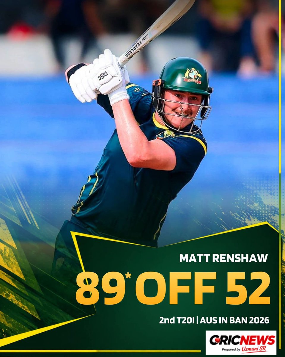 CricTalks0's tweet photo. *🚨 𝗛𝗜𝗚𝗛𝗘𝗦𝗧 𝗧𝟮𝟬𝗜 𝗦𝗖𝗢𝗥𝗘 𝗙𝗢𝗥 𝗠𝗔𝗧𝗧 𝗥𝗘𝗡𝗦𝗛𝗔𝗪 🔥* 

- _He bowls and picks big wickets, he bats and hits big shots — 5 sixes and 4 sixes, more sixes than fours today._ 

 *Gave a pretty hard time to the 🇧🇩-bowlers, especially Rishad Hossain. https://t.co/8wWCiGaG71