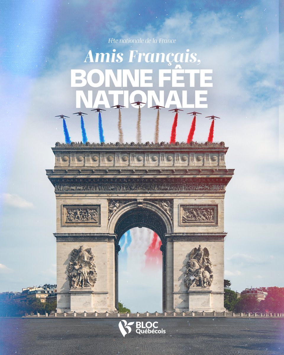 BlocQuebecois's tweet photo. Parce qu’ils sont sympathiques, qu’on aime leur cuisine et surtout, qu’on a en commun cette belle langue française, on souhaite à nos amis de la France, une fantastique fête nationale! https://t.co/3VAY2WSEFR