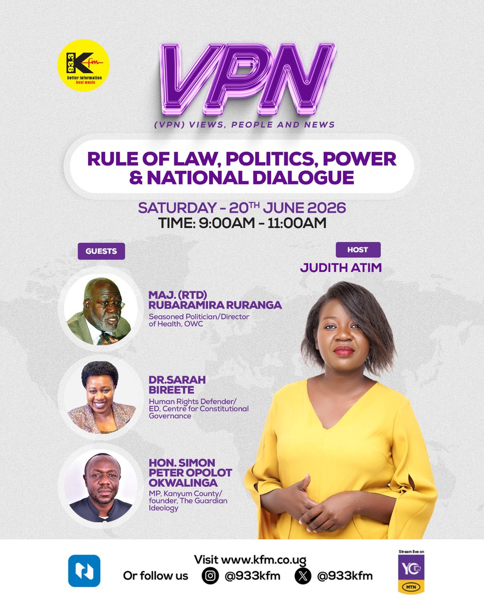 GuardianOpolot's tweet photo. I hope to be at KFM93.3 radio tomorrow Saturday to discuss a pertinent issue on the Rule of Law among others, @BalaamBarugahar ,@mkainerugaba , @HonTwallafadil , @DaudiKabanda https://t.co/DKD7If1Lwl